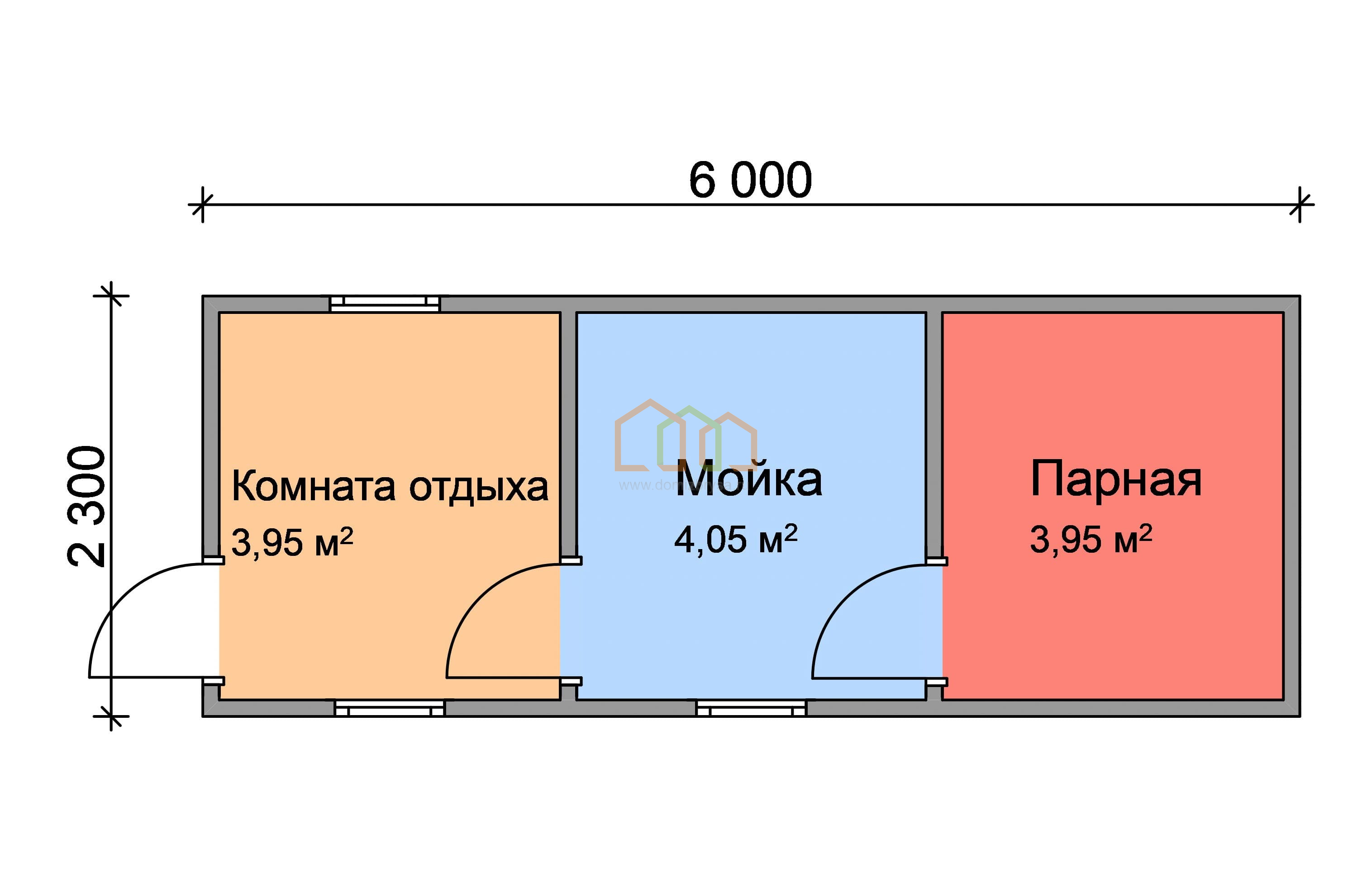 Перевозная каркасная баня 6х2,3 Площадь: 13.8 м² со сборкой на участке цена  341500 под ключ в Новороссийске